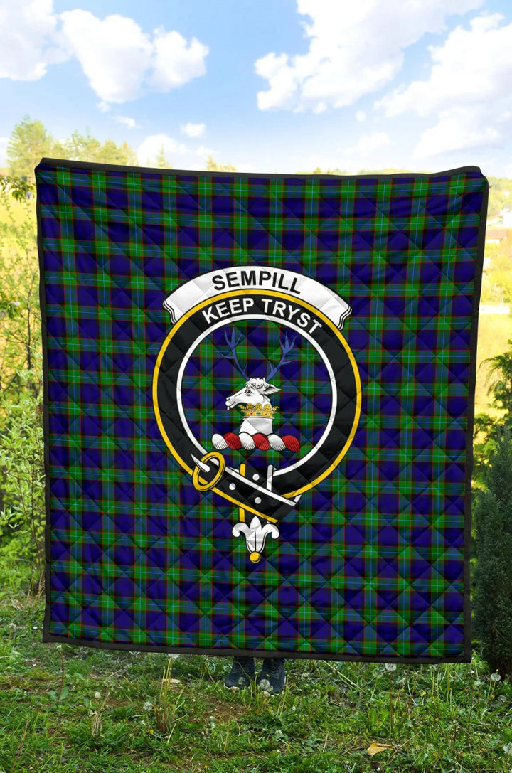 Scottish Sempill Modern Clan Crest Tartan Quilt Tartan Plaid 2