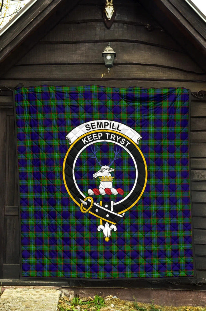 Scottish Sempill Modern Clan Crest Tartan Quilt Tartan Plaid 3