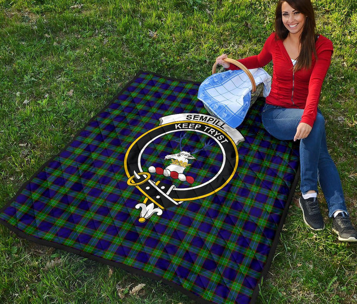 Scottish Sempill Modern Clan Crest Tartan Quilt Tartan Plaid 4