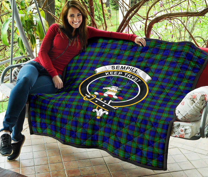 Scottish Sempill Modern Clan Crest Tartan Quilt Tartan Plaid 5