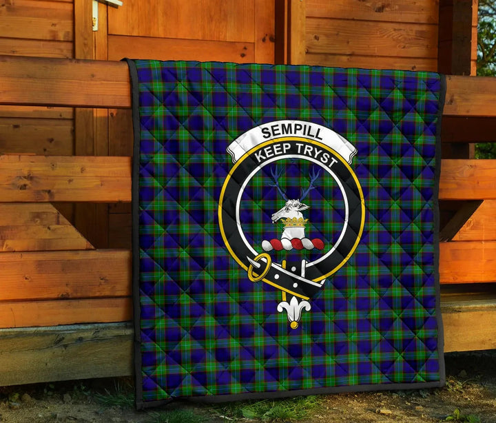 Scottish Sempill Modern Clan Crest Tartan Quilt Tartan Plaid 7