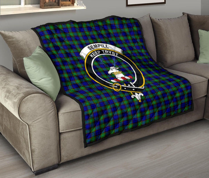 Scottish Sempill Modern Clan Crest Tartan Quilt Tartan Plaid 8