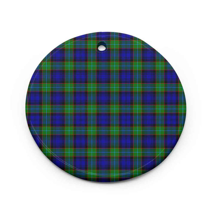 Scottish Sempill Modern Clan Tartan Ceramic Ornament Circle Shape Tartan Plaid