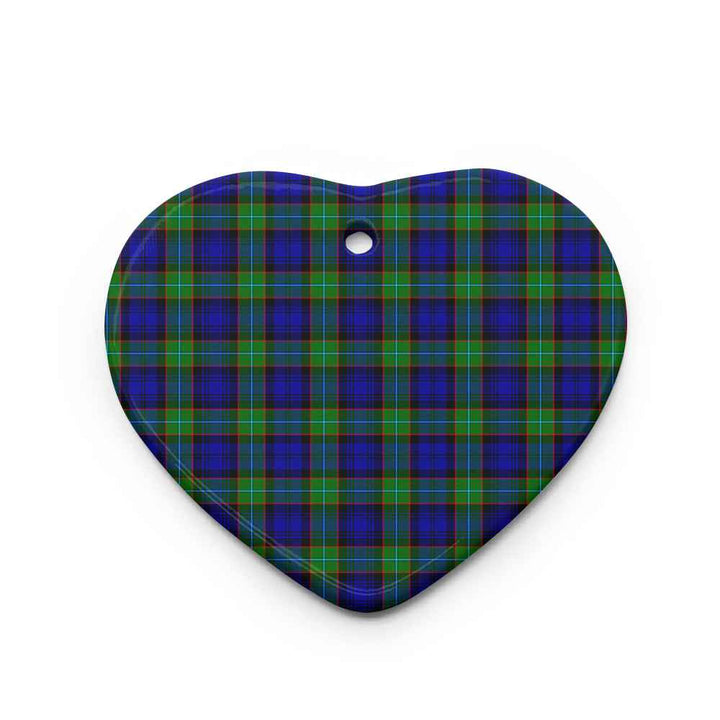 Scottish Sempill Modern Clan Tartan Ceramic Ornament Heart Shape Tartan Plaid