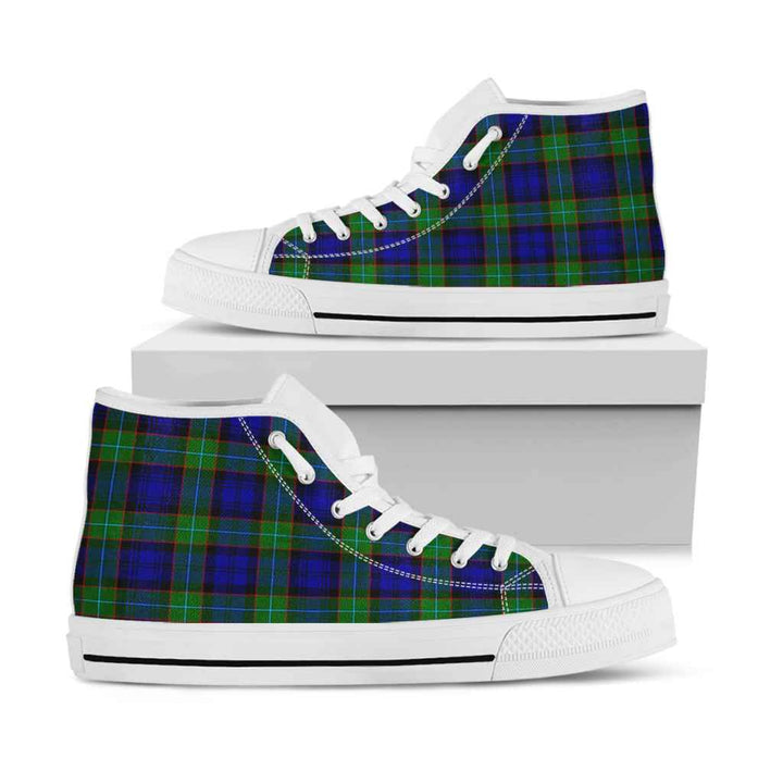 Scottish Sempill Modern Clan Tartan High Top Shoes White Sole Tartan Plaid