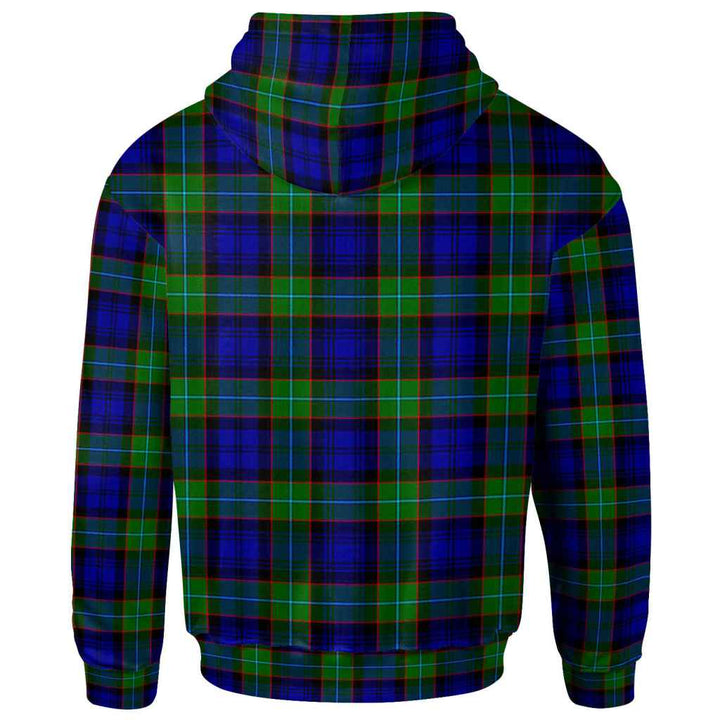 Scottish Sempill Modern Clan Tartan Hoodie Back Side Tartan Plaid
