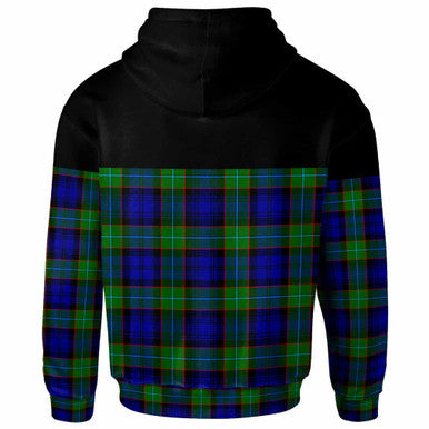 Scottish Sempill Modern Clan Tartan Hoodie - Horizontal Style Back Side Tartan Plaid