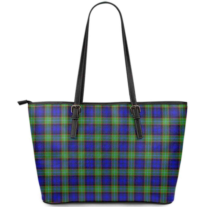 Scottish Sempill Modern Clan Tartan Leather Tote Tartan Plaid