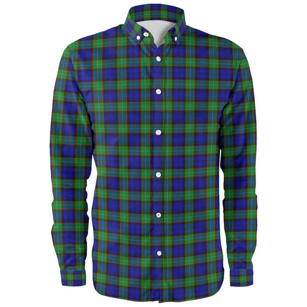 Scottish Sempill Modern Clan Tartan Long Sleeve Shirt Front Side Tartan Plaid