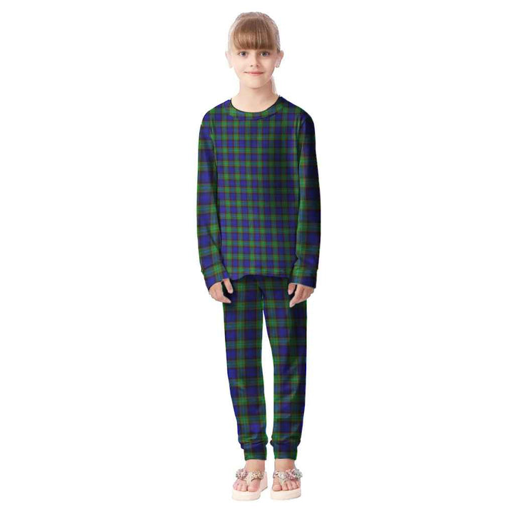 Scottish Sempill Modern Clan Tartan Pajama Set Kid Front Side Tartan Plaid