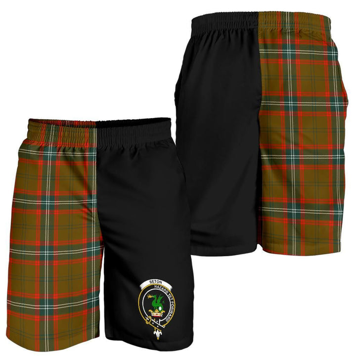 Scottish Seton Clan Crest Tartan Half of Me Men's Shorts