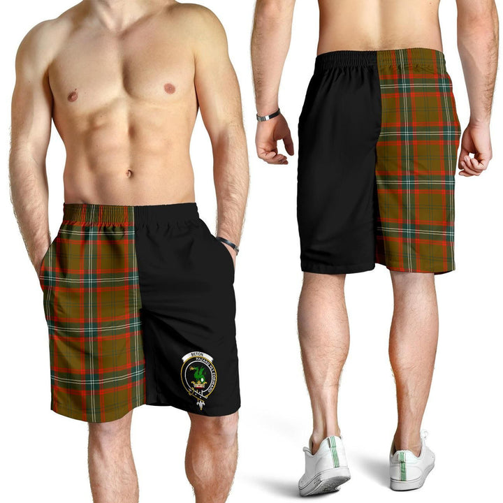 Scottish Seton Clan Crest Tartan Half of Me Men's Shorts