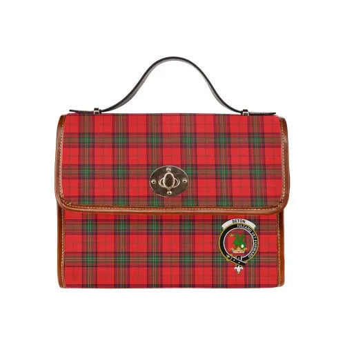 Scottish Seton Clan Crest Tartan Waterproof Canvas Bag Tartan Plaid 1