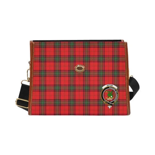 Scottish Seton Clan Crest Tartan Waterproof Canvas Bag Tartan Plaid 2