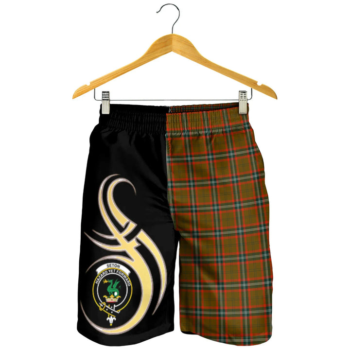 Scottish Seton Hunting Modern Clan Crest Tartan Believe in Me Men's Shorts