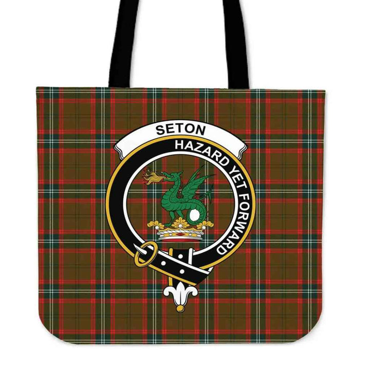 Scottish Seton Hunting Modern Clan Crest Tartan Tote Bag Tartan Plaid