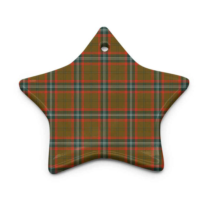 Scottish Seton Hunting Modern Clan Tartan Ceramic Ornament Star Shape Tartan Plaid