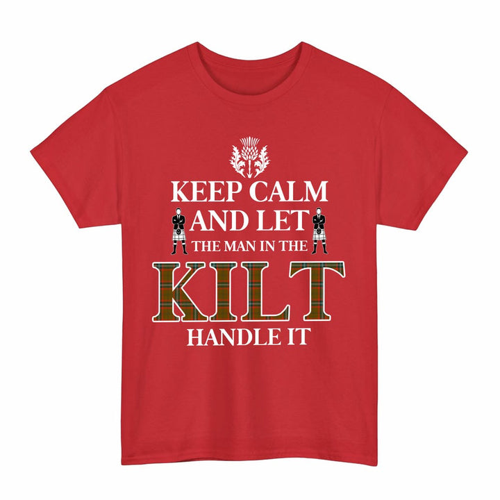 Scottish Seton Hunting Modern Clan Tartan T-Shirt - Keep Calm Tartan Plaid Red Color