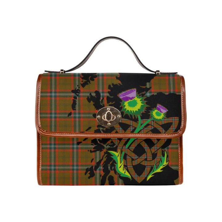 Scottish Seton Hunting Modern Clan Tartan Waterproof Canvas Bag With Thistle Tartan Plaid 1