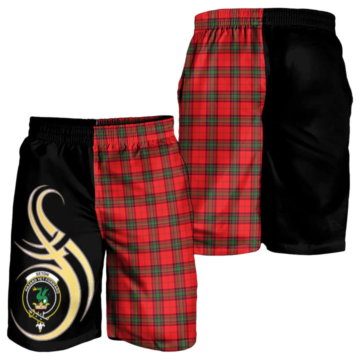 Scottish Seton Modern Clan Crest Tartan Believe in Me Men's Shorts