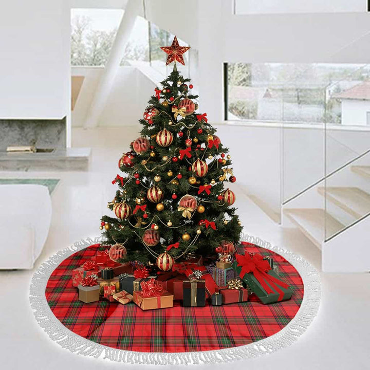 Scottish Seton Modern Clan Tartan Christmas Tree Skirt Tassels 3 Tartan Plaid