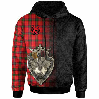 Scottish Seton Modern Clan Tartan Hoodie - Half Thistle Flowers Celtic Design Front Side Tartan Plaid