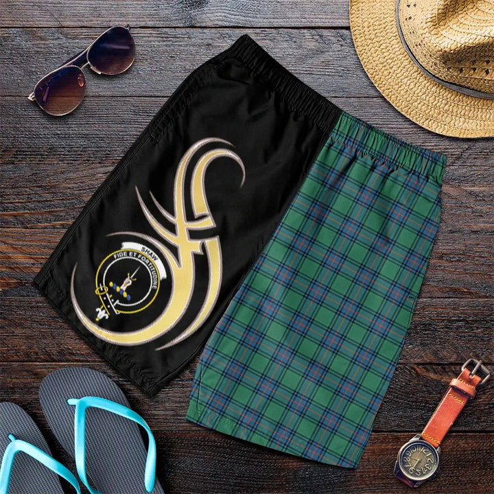 Scottish Shaw Ancient Clan Crest Tartan Believe in Me Men's Shorts