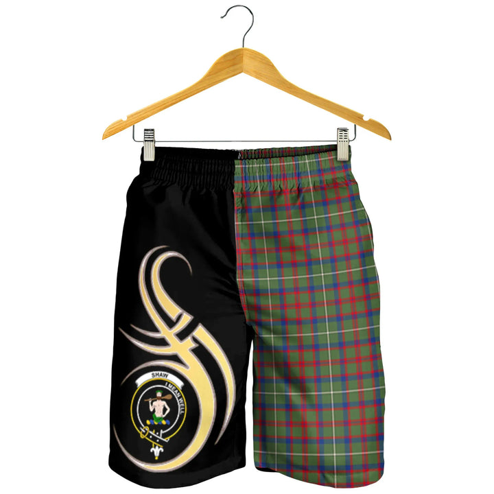 Scottish Shaw Green Modern Clan Crest Tartan Believe in Me Men's Shorts