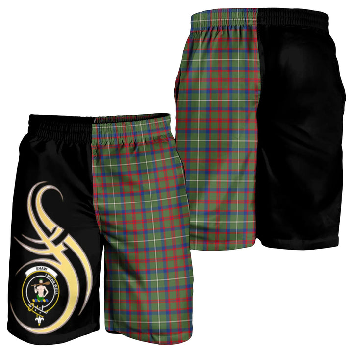 Scottish Shaw Green Modern Clan Crest Tartan Believe in Me Men's Shorts