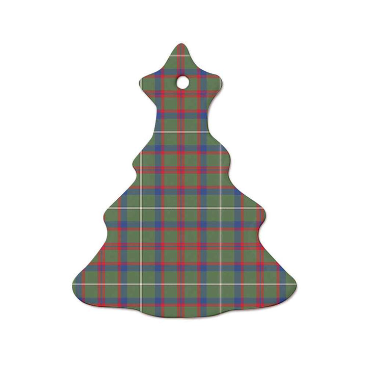 Scottish Shaw Green Modern Clan Tartan Ceramic Ornament  Tree Shape Tartan Plaid