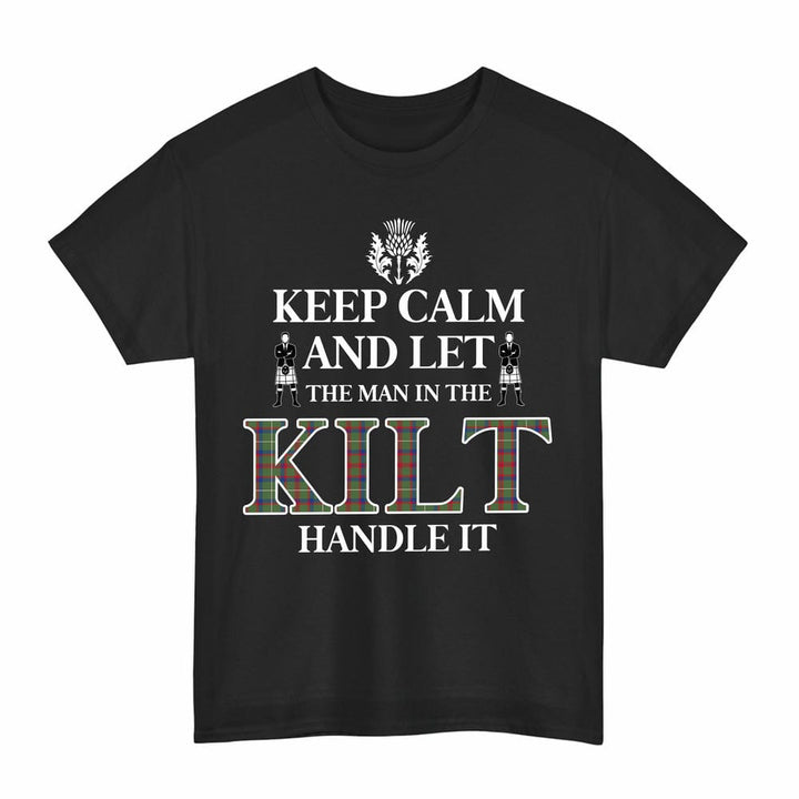 Scottish Shaw Green Modern Clan Tartan T-Shirt - Keep Calm Tartan Plaid Black Color