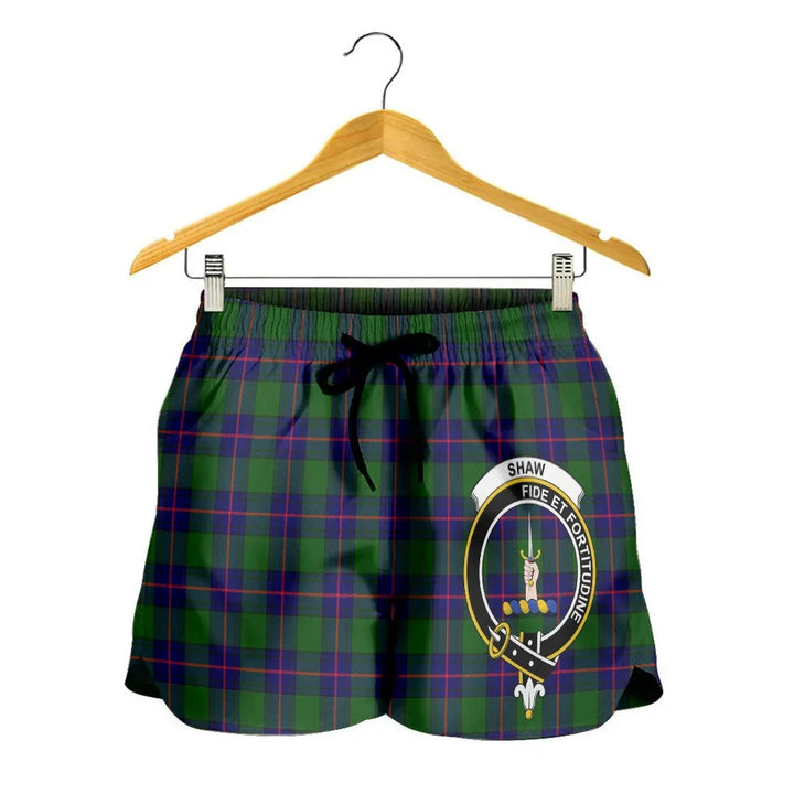 Scottish Shaw Modern Clan Crest Tartan Women Shorts
