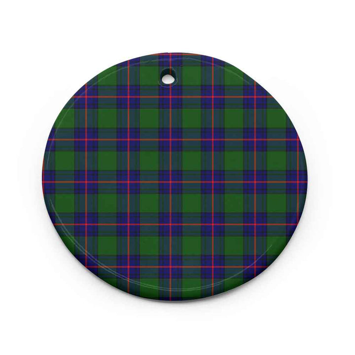 Scottish Shaw Modern Clan Tartan Ceramic Ornament Circle Shape Tartan Plaid