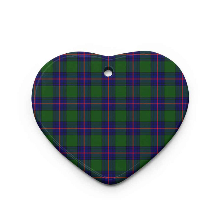 Scottish Shaw Modern Clan Tartan Ceramic Ornament Heart Shape Tartan Plaid