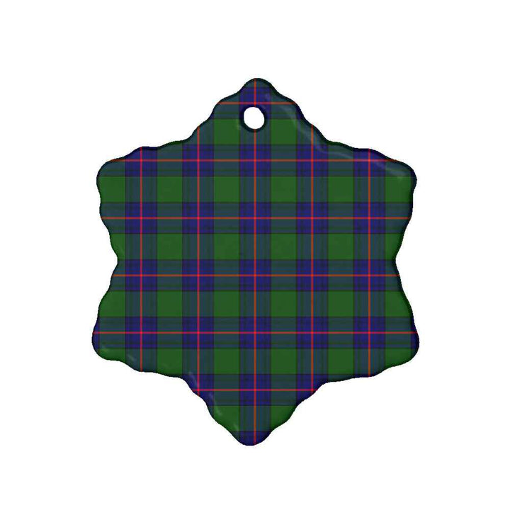 Scottish Shaw Modern Clan Tartan Ceramic Ornament Snow Flake Shape Tartan Plaid