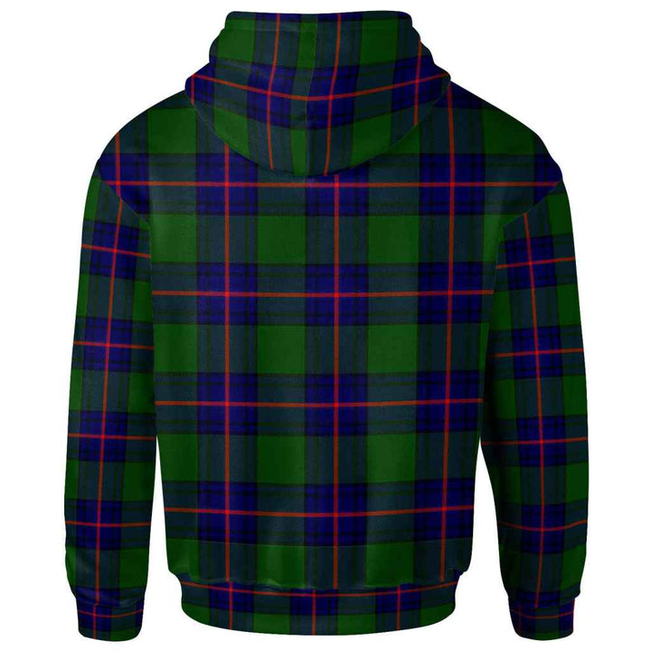 Scottish Shaw Modern Clan Tartan Hoodie Back Side Tartan Plaid
