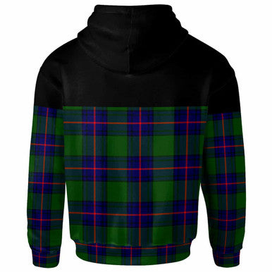 Scottish Shaw Modern Clan Tartan Hoodie - Horizontal Style Back Side Tartan Plaid