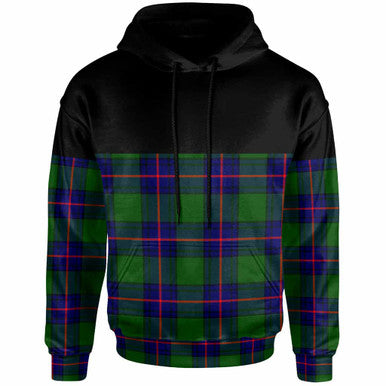 Scottish Shaw Modern Clan Tartan Hoodie - Horizontal Style Front Side Tartan Plaid
