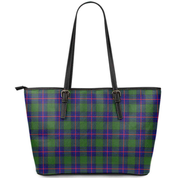Scottish Shaw Modern Clan Tartan Leather Tote Tartan Plaid