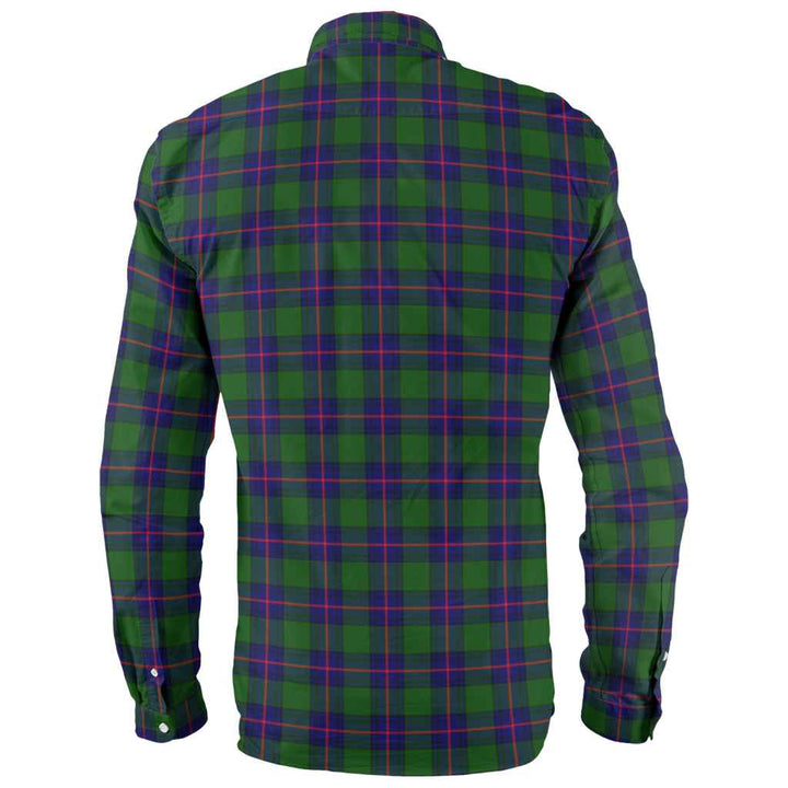 Scottish Shaw Modern Clan Tartan Long Sleeve Shirt Back Side Tartan Plaid