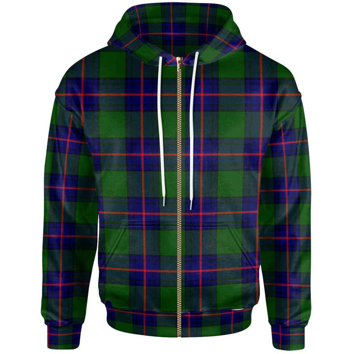 Scottish Shaw Modern Clan Tartan Hoodie Zip Tartan Plaid