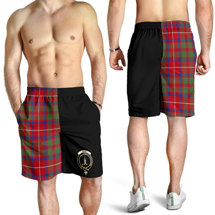 Scottish Shaw of Todarroch Clan Crest Tartan Half of Me Men's Shorts