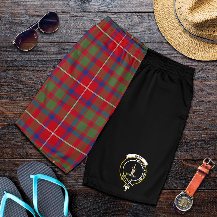 Scottish Shaw of Todarroch Clan Crest Tartan Half of Me Men's Shorts