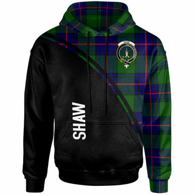 Scottish Shaw (of Tordarroch) Clan Crest Tartan Curve Hoodie Front Side Tartan Plaid