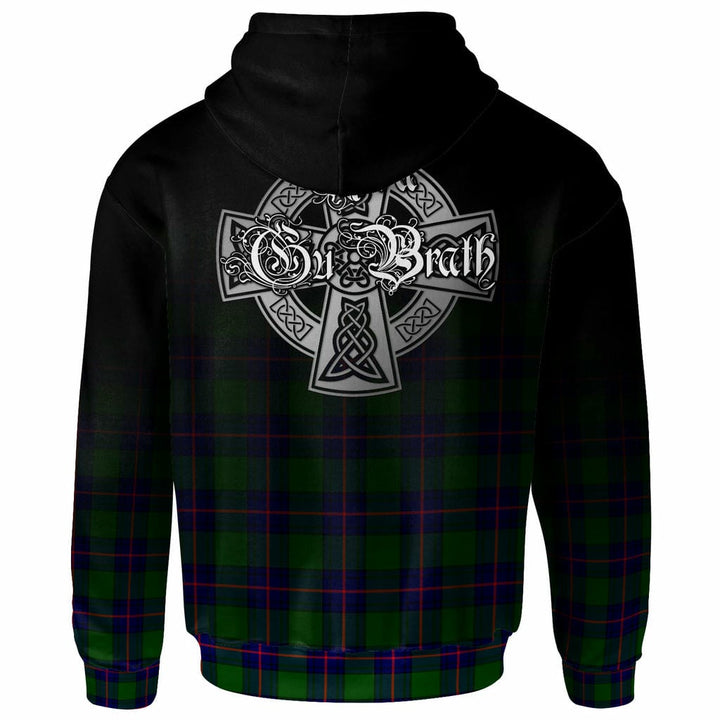 Scottish Shaw (of Tordarroch) Clan Crest Tartan Hoodie - Alba Gu Brath Family Crest Celtic Inspired Back Side Tartan Plaid