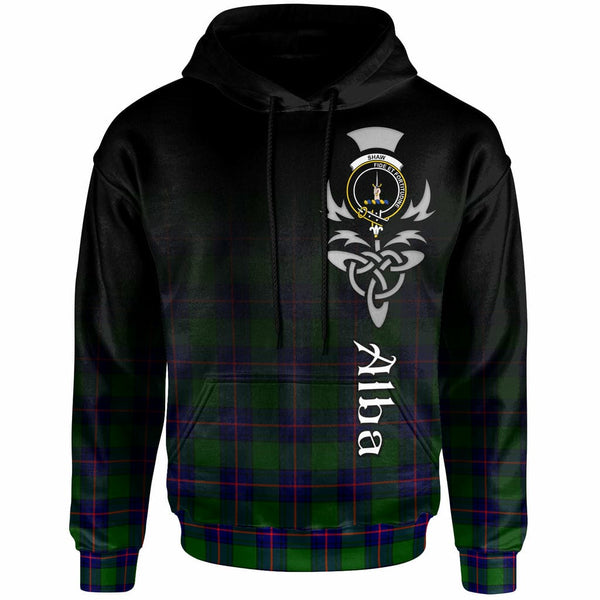 Scottish Shaw (of Tordarroch) Clan Crest Tartan Hoodie - Alba Gu Brath Family Crest Celtic Inspired Front Side Tartan Plaid