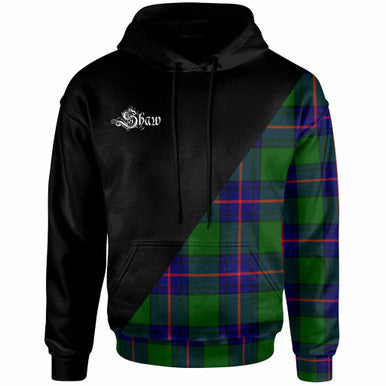 Scottish Shaw (of Tordarroch) Clan Crest Tartan Hoodie - Military Logo Front Side Tartan Plaid
