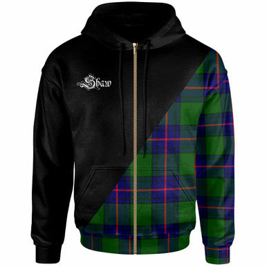 Scottish Shaw (of Tordarroch) Clan Crest Tartan Hoodie - Military Logo Zip-up Tartan Plaid