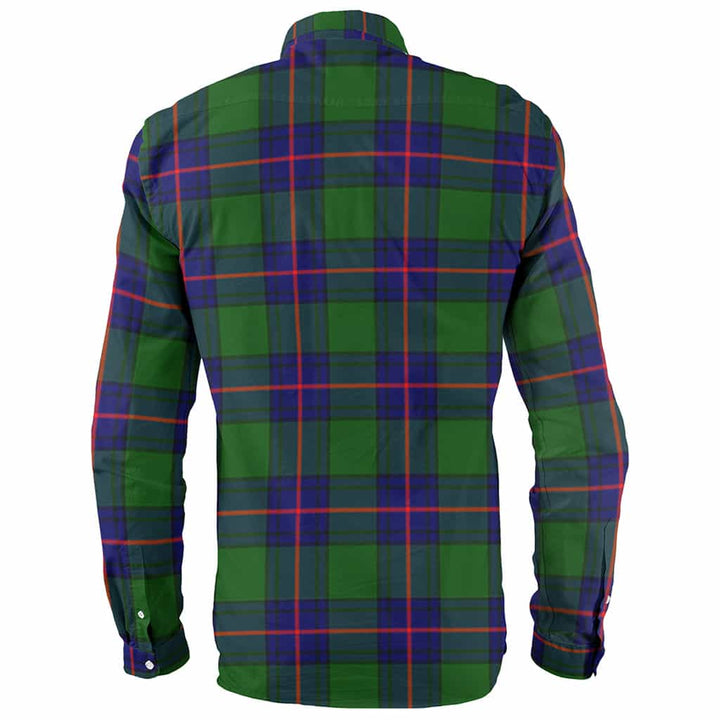 Scottish Shaw (of Tordarroch) Clan Crest Tartan Long Sleeve Shirt Back Side Tartan Plaid