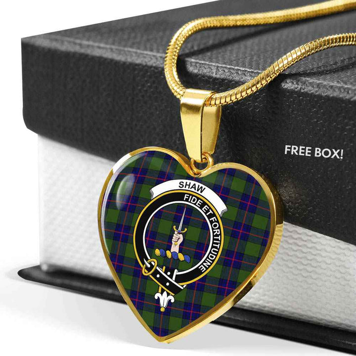 Scottish Shaw (of Tordarroch) Clan Crest Tartan Necklace Heart Tartan Plaid 6